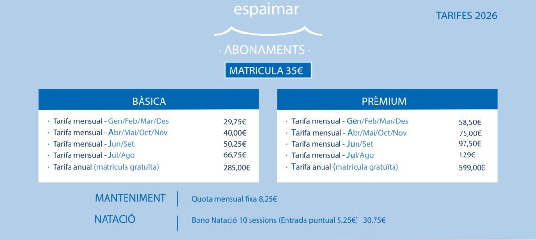 web tarifes abonament